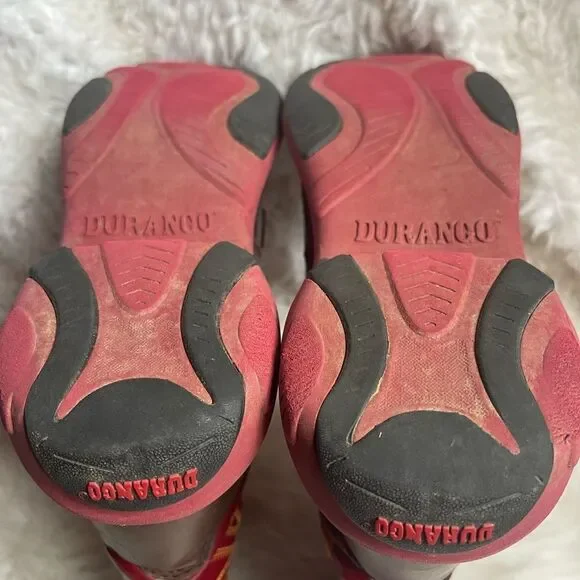 Durango Women's Rebelicious Western Boot Dark brown & Red  rubber soles SZ9.5M - Picture 12 of 14